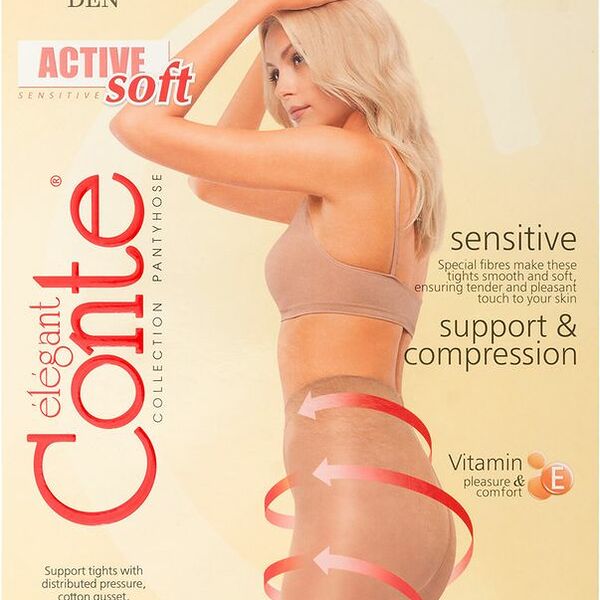 Колготки женские Conte Active Soft цвет: natural/бежевый, размер 3, 40 den