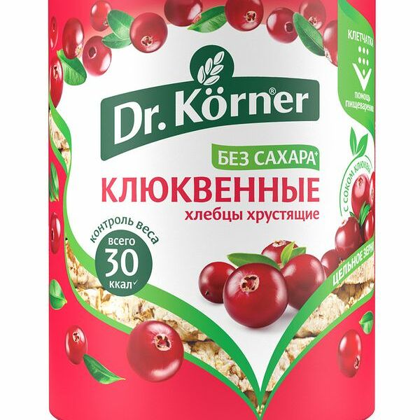 Хлебцы Dr.Korner Злаковый коктейль клюквенные, 100г