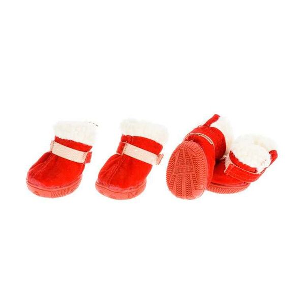 Ботинки замшевые для собак XS красный (унисекс)