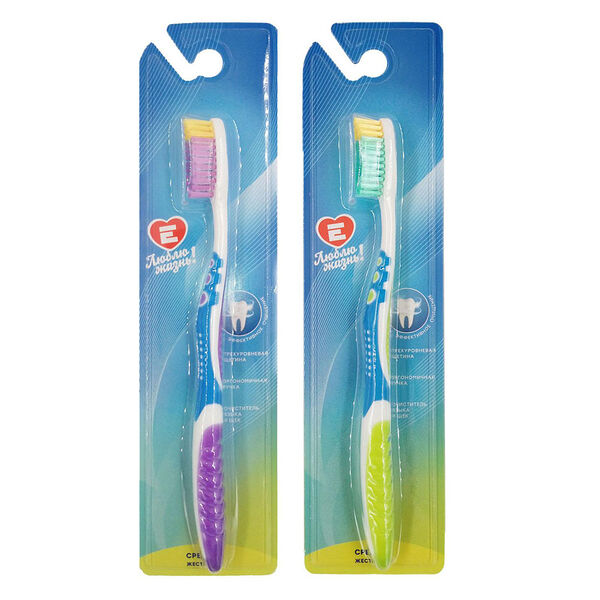 Зубная щетка Европа люблю салатовая средняя rs-7009