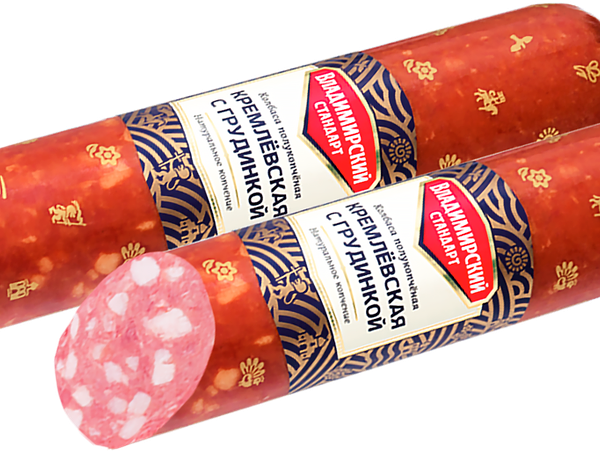 Колбаса ВЛАДИМИРСКИЙ СТАНДАРТ Кремлёвская с грудинкой п/к в/у вес до 700 г