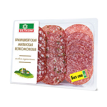 Колбасное ассорти Велком Брауншвейгская Велкомовская Миланская сырокопченое нарезка