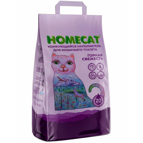 Homecat Наполнитель Homecat комкующийся Горная свежесть 10кг(20л)