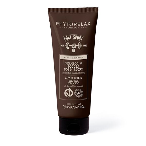 Гель-шампунь для душа Post Sport с экстрактами гуараны и женьшеня мужской, Phytorelax, 250 мл, Италия