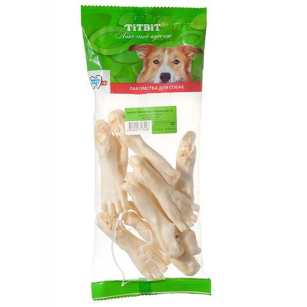 Лакомство для собак TITBIT Лапки кроличьи большие XL (упаковка - 5 шт)