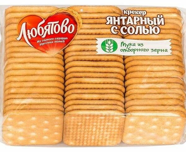Крекеры Любятово Янтарный с солью