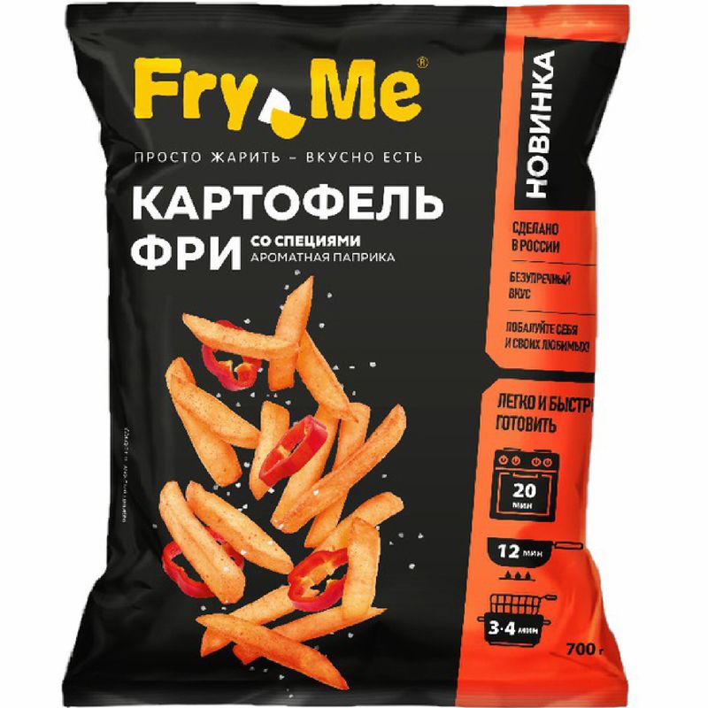 

Картофель Fry Me фри со специями ароматная паприка замороженный 700 г