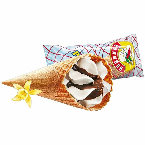 Мороженое Лакомство Колибри ванильное сахарный рожок, 100 г