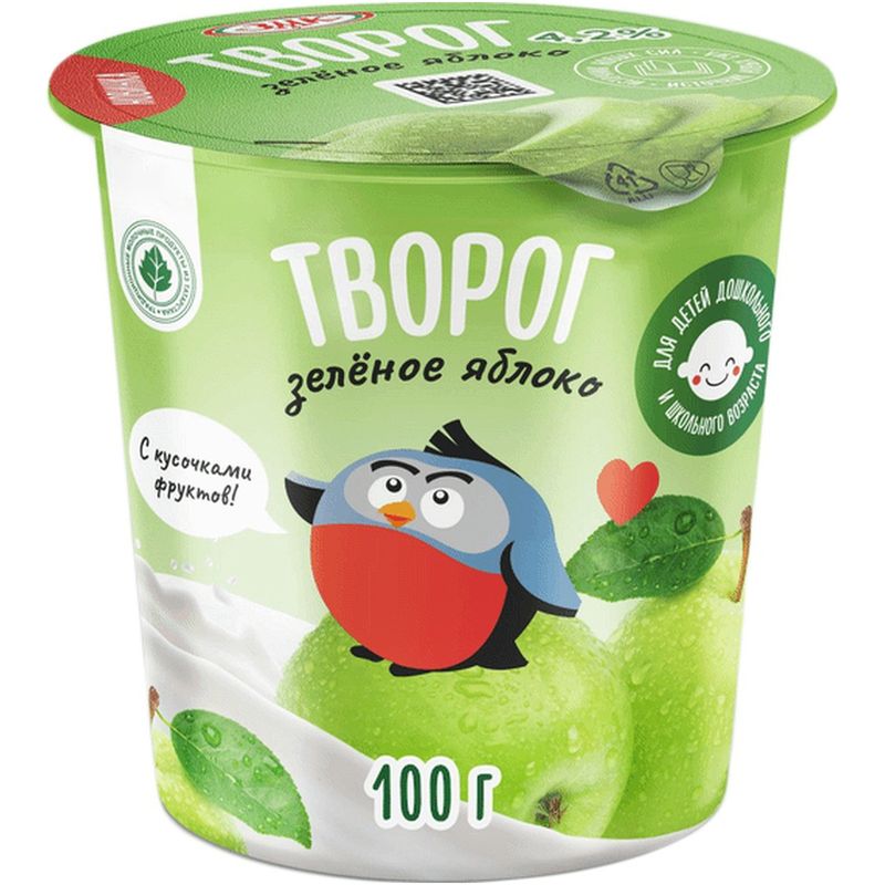 

Творог ЗМК Зеленое яблоко 4.2% 100 г