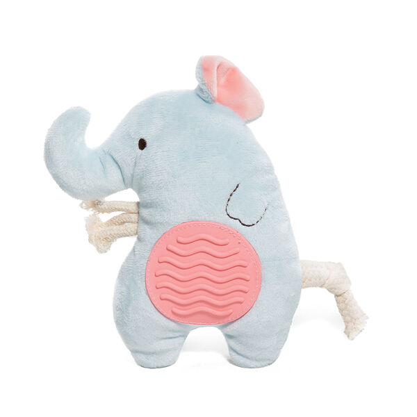 Игрушка для собак TRIOL мягкая Слоник с тренажером для зубов, 16 см