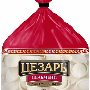 Пельмени Цезарь с мясом бычков