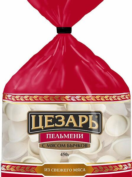 Пельмени Цезарь с мясом бычков