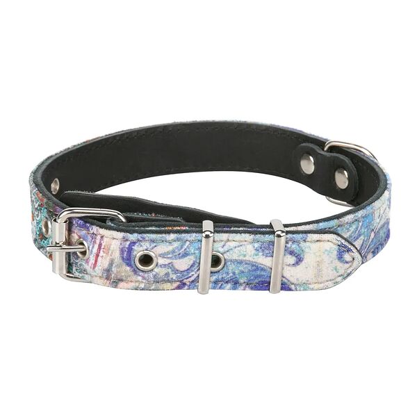 Ошейник для собак Мозаика, черно-синий, 25 мм