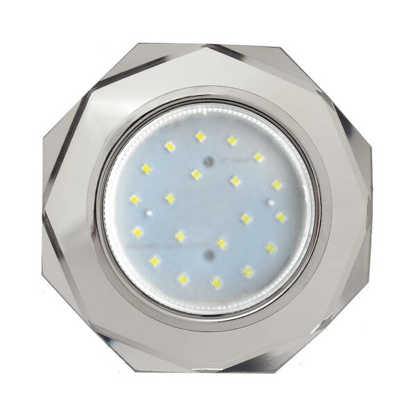 Светильник встраиваемый ECOLA, с подсветкой, GX53, 133х38 мм, хром