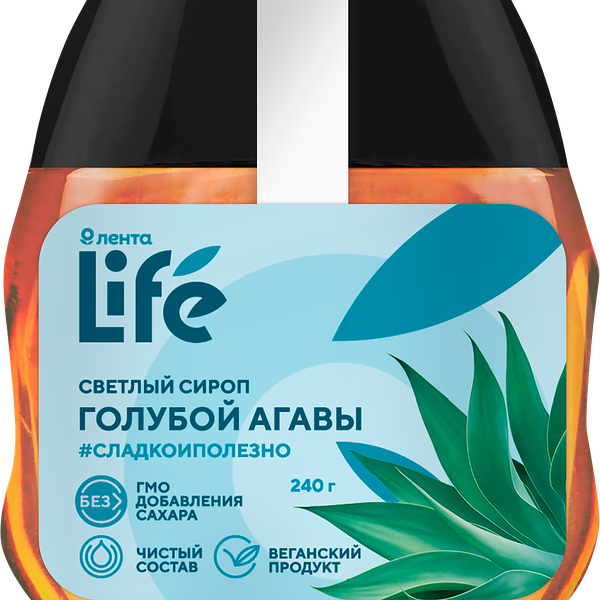 Сироп агавы ЛЕНТА LIFE светлый, 240г
