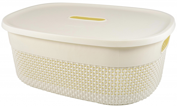 Корзина для хранения Oslo с крышкой белая, Plast Team