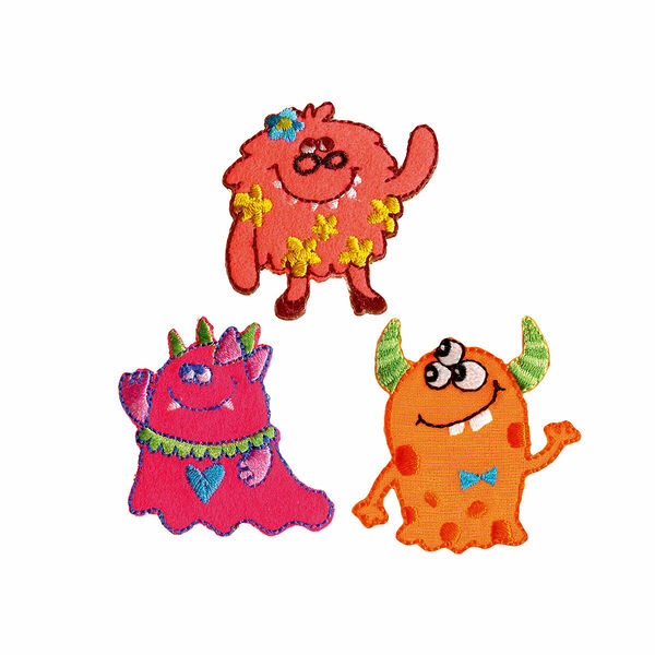 924299 Термоаппликация самоклеющаяся/приутюживающаяся Монстр роз. 3шт Prym