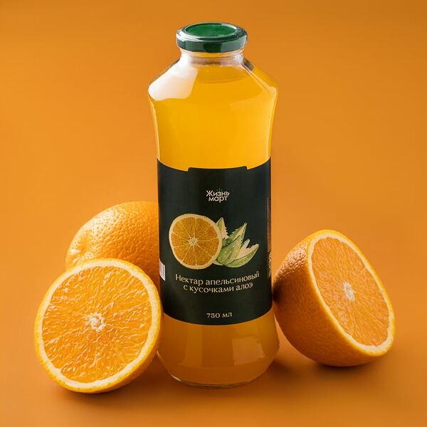 Нектар апельсиновый с кусочками алоэ