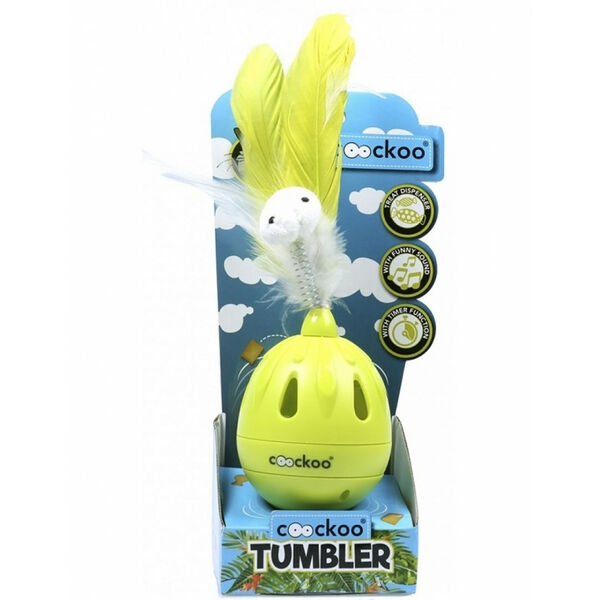 Ebi Coockoo Игрушка для кошек интерактивная Tumbler лайм 19,5*7см