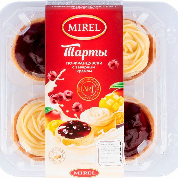 Тарты Mirel ассорти по-французски с заварным кремом 280г