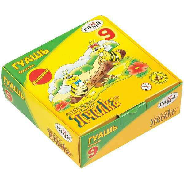 Гуашь ПЧЕЛКА, 9цв, 20мл, NEW  221014_9