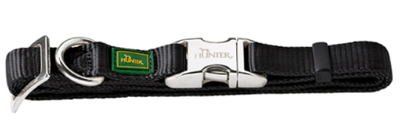 Ошейник для собак Hunter ALU-Strong M (40-55 см) нейлон с металлической застежкой черный