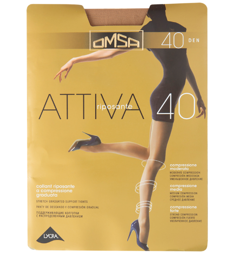 Колготки женские Omsa Attiva 40 den размер 4 цвет сaramello, 48г