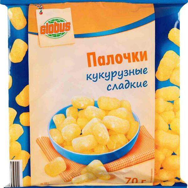 Кукурузные палочки Глобус сладкие, 70г