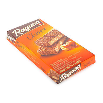 Шоколад Ragusa Classique молочный с трюфелем и цельным лесным орехом