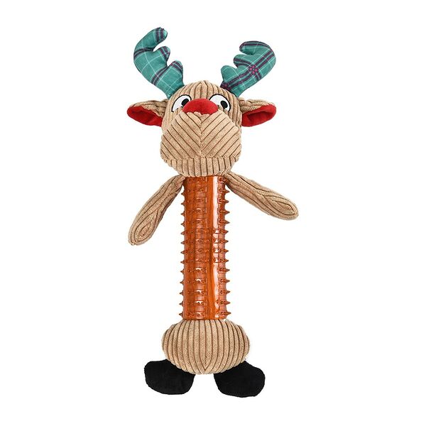 Игрушка для собак FOXIE Олень Рудольф с пищалкой 17х37.5 см