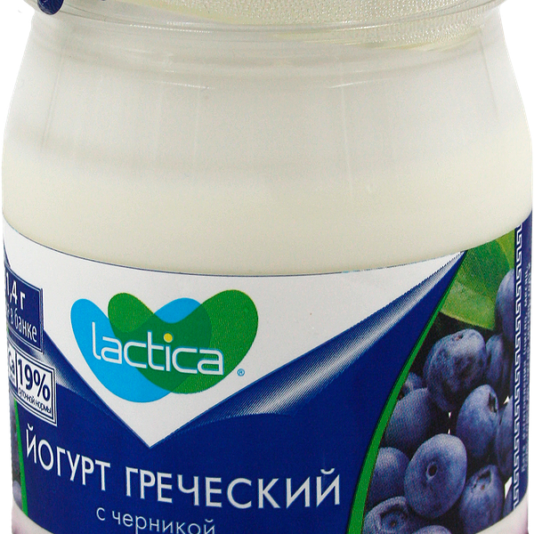 Йогурт Lactica греческий 2х-слойный с черникой 3%