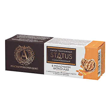 Сырок глазированный А.Ростагрокомплекс Status с кленовым сиропом и грецким орехом 26%