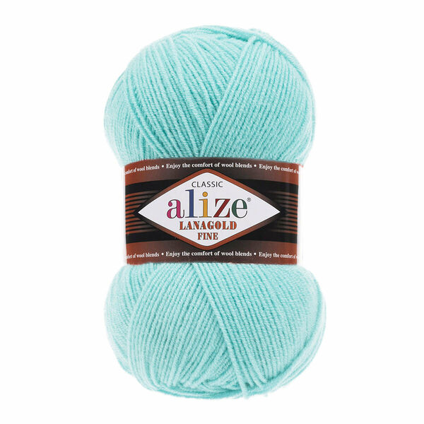 Пряжа ALIZE 'Lanagold fine' 100 гр. 390м (49%шерсть, 51% акрил)(462 морская зелень)