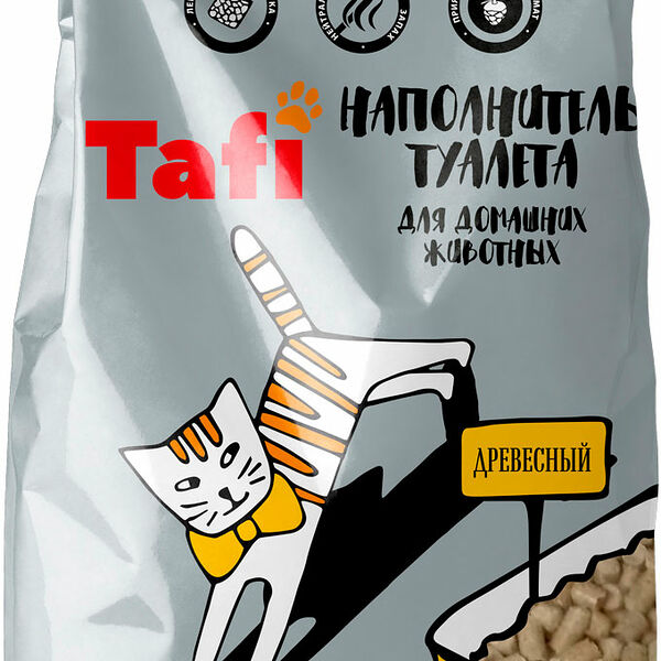 Наполнитель Tafi для кошачьего туалета древесный 2