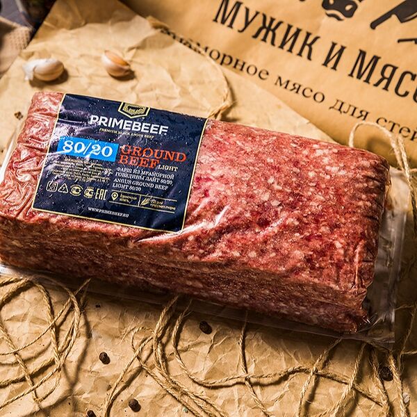 Фарш из мраморной говядины 80/20 праймбиф