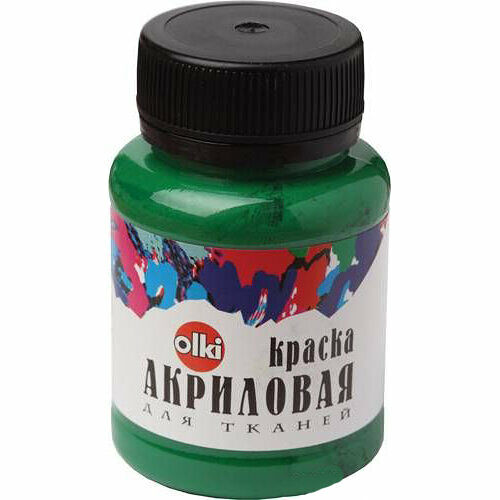 2377 Краска акриловая для ткани, лиственно-зеленая, 100мл, Olki