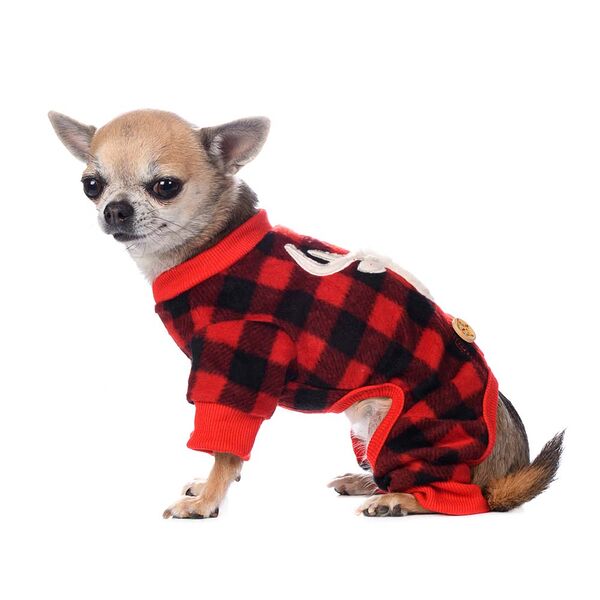 Костюм для собак Олень S красный (унисекс)