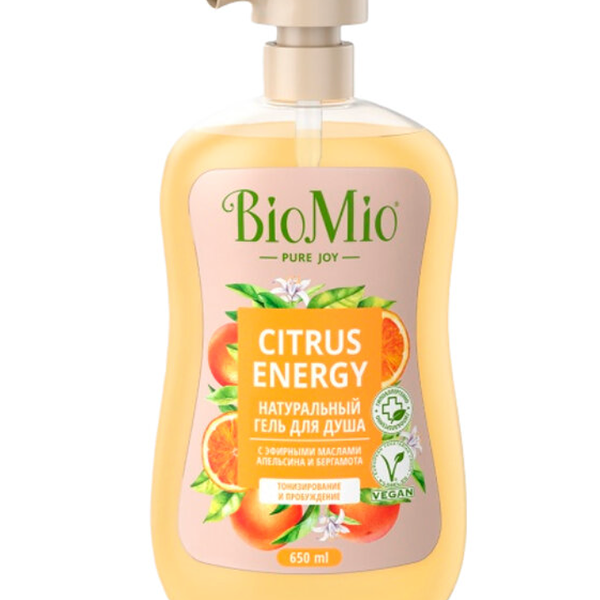 Натуральный гель для душа Bio Mio С Эфирными Маслами Апельсина и Бергамота 650 мл
