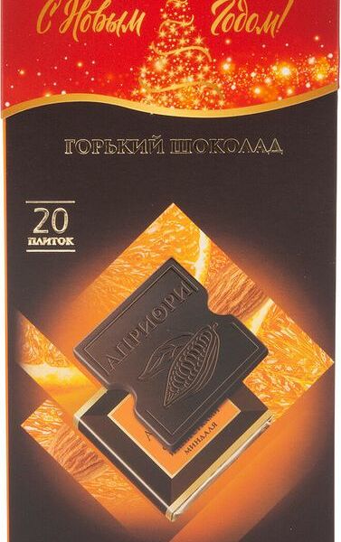 Шоколад горький Априори с апельсином и лепестками миндаля