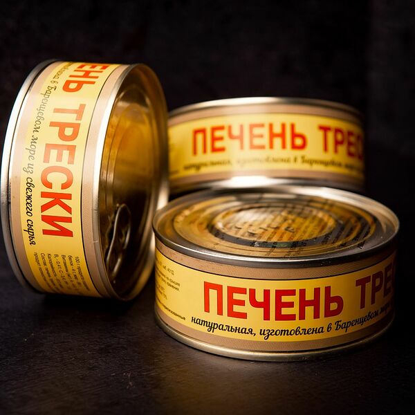 Печень трески натуральная, выработано в море, 230 гр ж/б