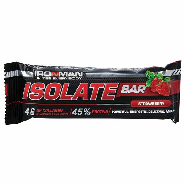 Батончик протеиновый Ironman Isolate Bar Клубника в темной глазури