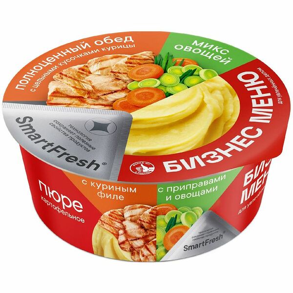 Пюре картофельное Бизнес Меню с куриным филе с приправами и овощами, 110 г