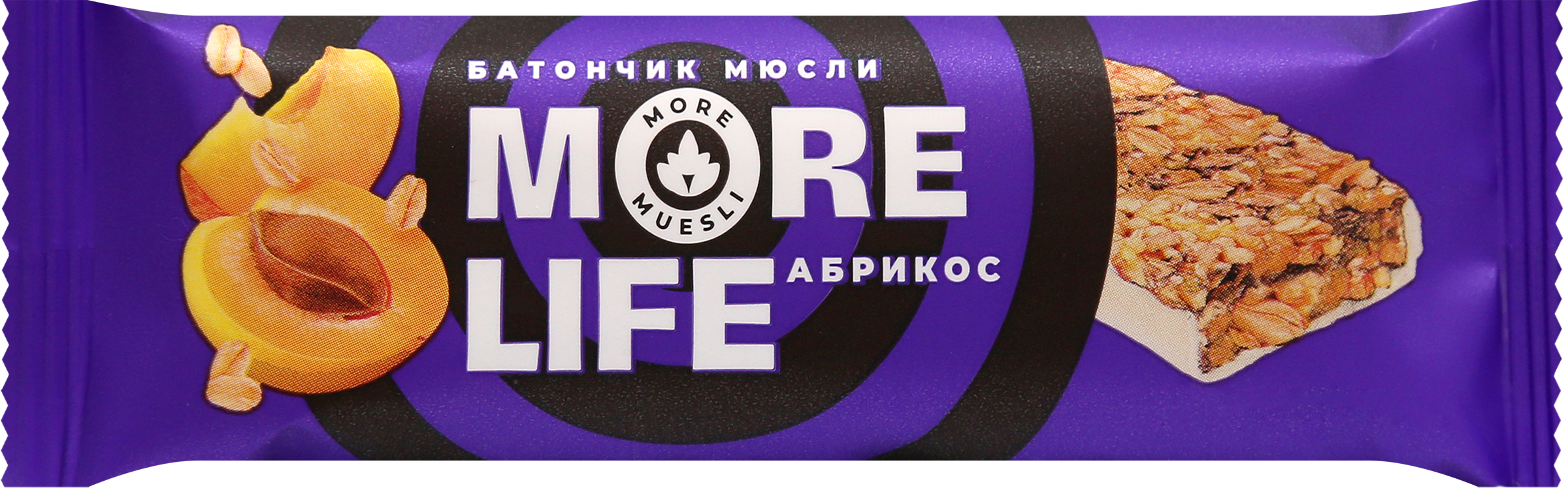 

Батончик-мюсли MORE LIFE со вкусом абрикоса, с белой глазурью, 32г