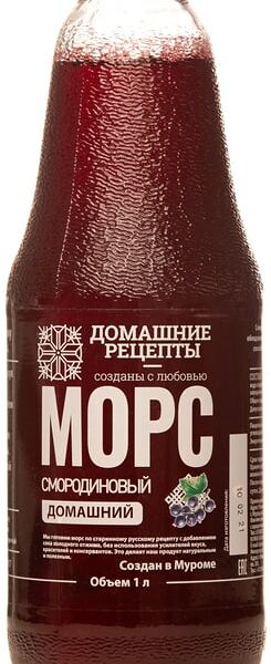 Морс Домашние рецепты черносмородиновый 1л