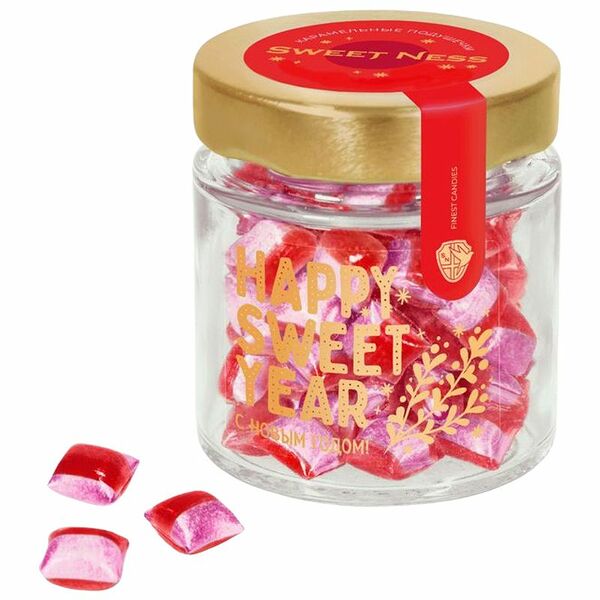 Карамель Sweet Ness леденцовая фигурная сердечки Земляника