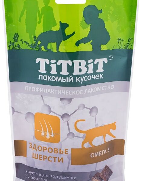 Лакомство для кошек TiTBiT подушечки с лососем 60г
