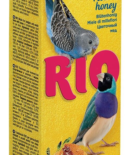 Палочки для волнистых попугайчиков и экзотов RIO (2х40 г.) Мед