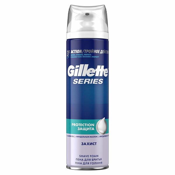 Пена для бритья Gillette Series Protection, дополнительная защита кожи благодаря густой пене, мужской