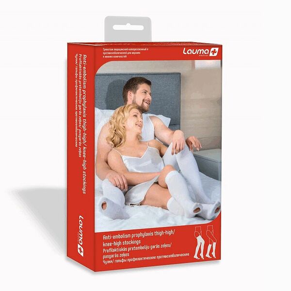 Чулки профилактические Lauma антиэмболические 1 класс размер L белые 
