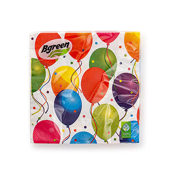 Салфетки бумажные Bgreen Праздник 3сл 33х33см 20шт., Россия